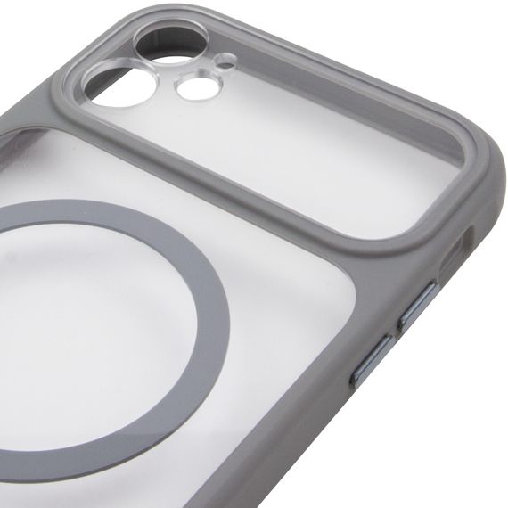 Чохол TPU+PC GETMAN Moon Clear with Magnetic Fit для Apple iPhone 12 (6.1") Grey | Зображення 3