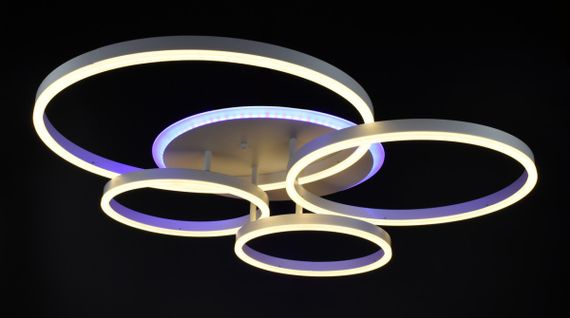 Люстра світлодіодна стельова LED світильник для квартири на стелю лед з пультом 26110 Білий 12х69х79 см. | Зображення 8