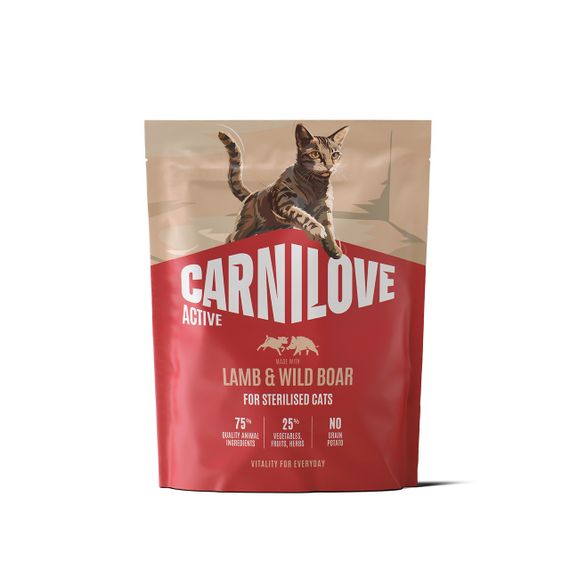 Сухий корм для стерилізованих котів з ягнятком та кабаном Carnilove Active Lamb & Wild Boar Sterilised, 400 гр