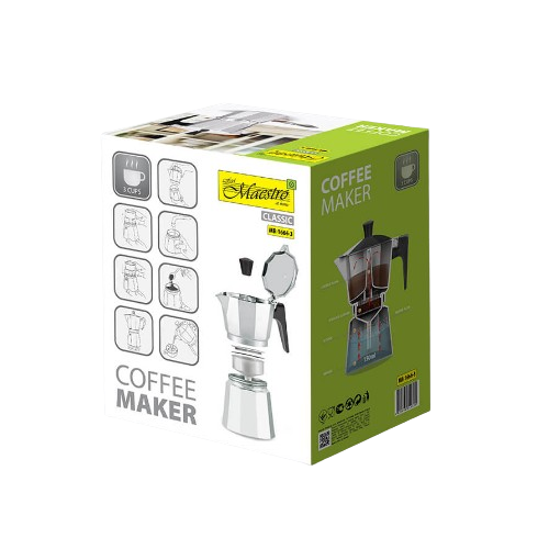 Кавоварка гейзерна 150мл (3 порції) алюмінієва MR-1666-3 Espresso Moka Maestro | Зображення 4