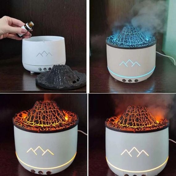 Зволожувач повітря Вулкан з ефектом полум'я та підсвічуванням зволожувач-нічник Аромадіфузор з підсвічуванням | Зображення 4