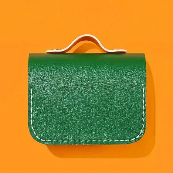 Кожаный футляр Briefcase для наушников AirPods Pro 2 / Pro Green / Orange | Зображення 2