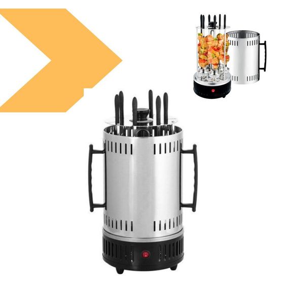 Електрошашличниця з 6 шампурами Domotec MS-7781 1000 Вт Черна (47558-7781_1038) | Зображення 1