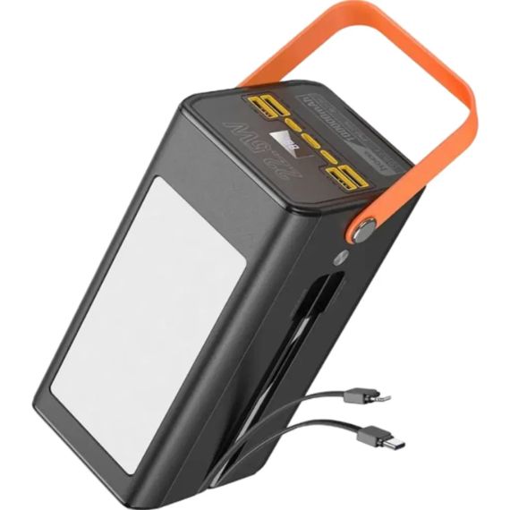 Павербанк Hoco DB49 100000mAh | 4USB/22,5 Вт/3A, PD/QC з ліхтариком швидка зарядка павер чорний | Зображення 5