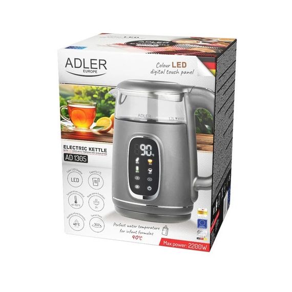 Електрочайник Adler AD 1305 grey silver 1.7 л сірий | Зображення 9