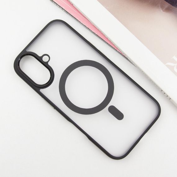 TPU+PC чохол Blueo Skin Friendly Frosted with MagSafe для Apple iPhone 16 (6.1") Чорний | Зображення 1