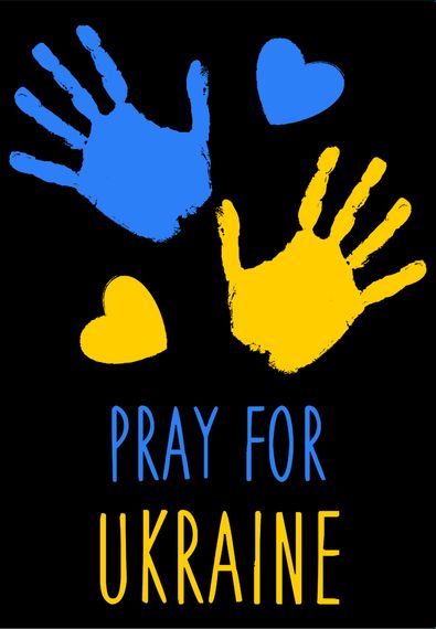 Футболка жіноча чорна з принтом "Pray for Ukraine", XL | Зображення 1