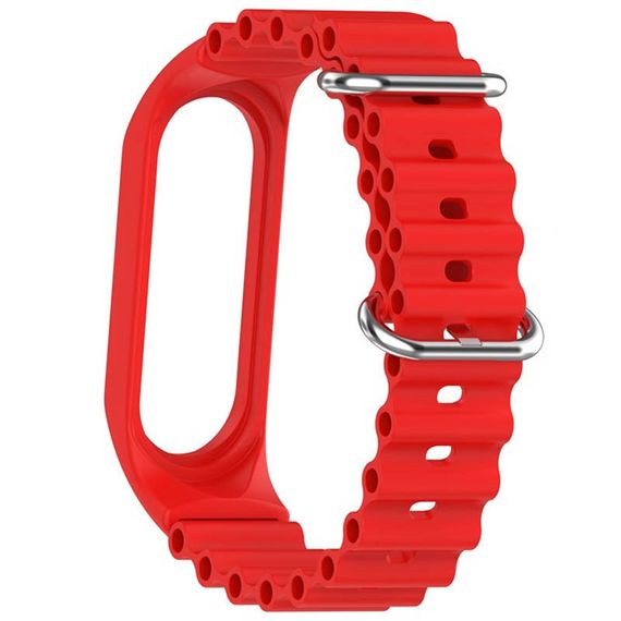 Ремінець Ocean Band для Xiaomi Mi Band 3/4/5/6/7 Червоний / Red | Зображення 3