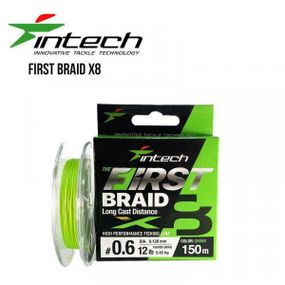 Шнур плетенный рыболовный Intech Интеч First Braid X8 Green 100m 0.4 10lb/4.54kg