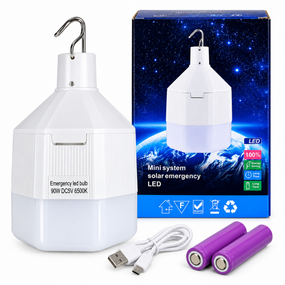 Світлодіодна акумуляторна LED-лампа DC 5V 6500K з 2 акумуляторами та USB-кабелем 90 Вт Білий
