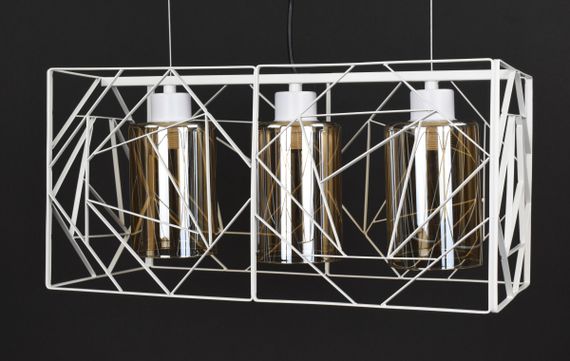 Люстра підвісна LOFT на 3 лампочки 27765 Білий 30-100х25х48 см. | Зображення 3