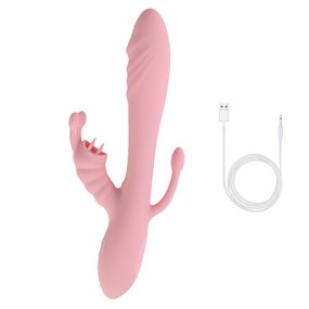 (ПОВРЕЖДЕННАЯ КОРОБКА) Вагинально- клиторальный вибратор "Eros vibrator", тройная стимуляция, 10 режимов