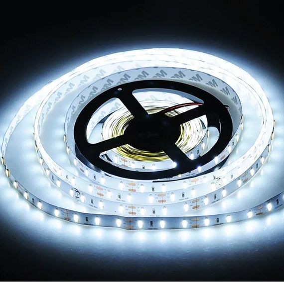 Світлодіодна стрічка негерметична холодний відтінок 12V 20.4W 3014 CW WHITE PCB IP20 1m (BY-029/204)