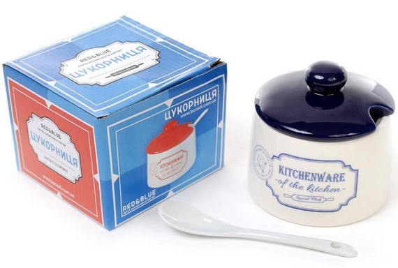 Цукорниця Red&Blue 250мл, синя з порціонною ложкою | Зображення 1