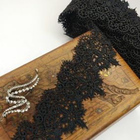 (1 метр) Кружево макраме  7см Цвет - Черный (04М-L0171-3)