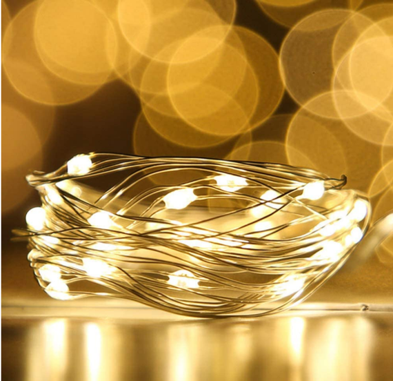 Новогодние гирлянды. Медная проволочная лампа 100LED 10м,  Теплый | Зображення 2