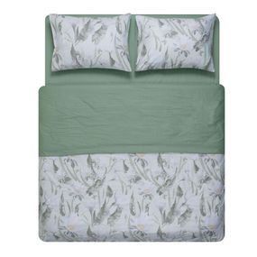 Набір постільної білизни 2,0сп Ardesto Gloria, 200х220см, 100% бавовна, сатин, квіти, зелений (ART2022GF)