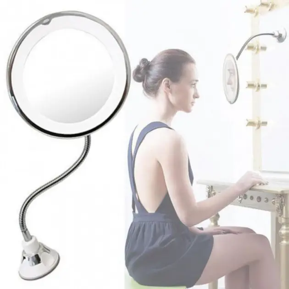Дзеркало для макіяжу з LED підсвічуванням кругле Flexible присоска гнучкий тримач WO 30 | Зображення 3
