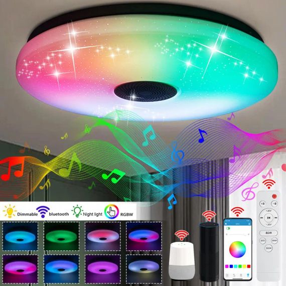 38см светодиодный RGB потолочный светильник bluetooth + пульт дистанционного управления | Зображення 1