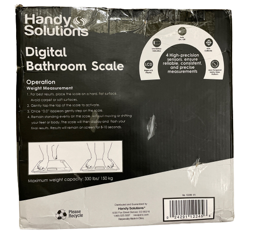 Ваги електронні підлогові побутові для зважування тіла HANDY SOLUTIONS DIGITAL BATHROOM SCALE домашні ваги | Зображення 5