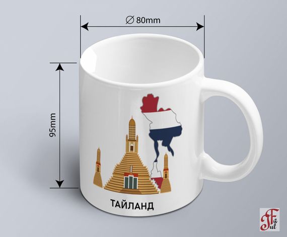 Чашка  з графічним принтом пам'ятного місця Тайланд  (02010112011) | Зображення 1