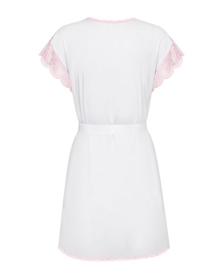 Пеньюар білий з рожевим мереживом Obsessive Girlly, S/M sexstyle | Зображення 5