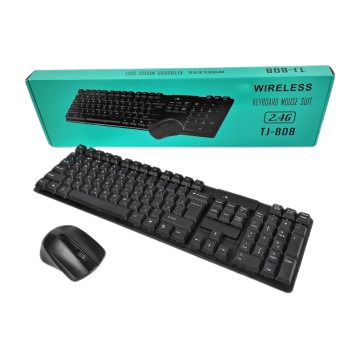 Клавіатура бездротова Jedel TJ-808+миша USB діапазон 10 м чорний (AM-2964_406) | Зображення 2