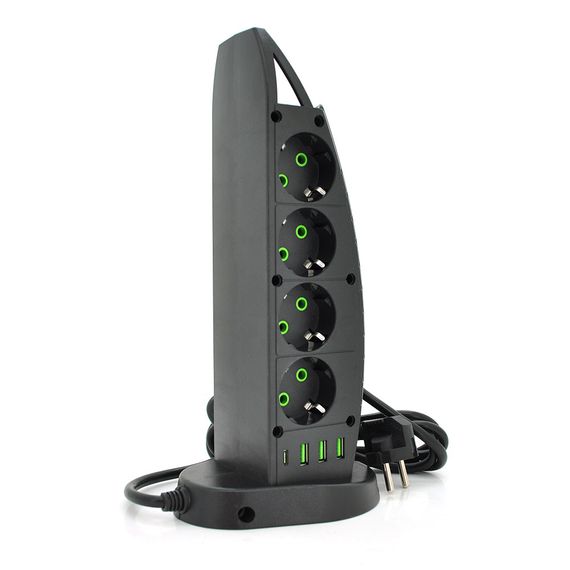 Мережевий фільтр Meilepai F14, 8 розеток EU+3 USB+Type-C | Зображення 1
