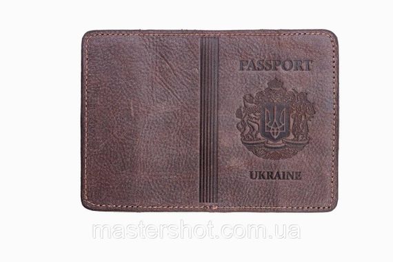 Обкладинка на паспорт шкіряна натуральна (коричневий) MS