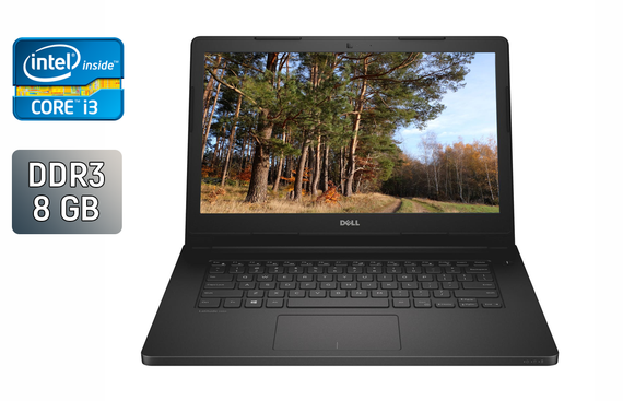 Ноутбук Dell Latitude 3470 / 14" (1366x768) TN / Intel Core i3-6100U (2 (4) ядра по 2.3 GHz) / 8 GB DDR3 / 240 GB SSD / Intel HD Graphics 520 / WebCam / VGA / Windows 10 б/у