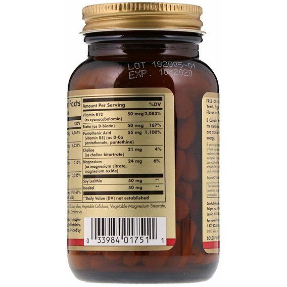 В комплекс Solgar Megasorb B-Complex "50" 100 Tabs | Зображення 2