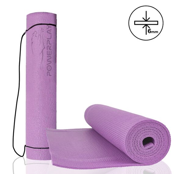 Килимок для йоги та фітнесу PowerPlay 4010 PVC Yoga Mat Рожевий (173x61x0.6)