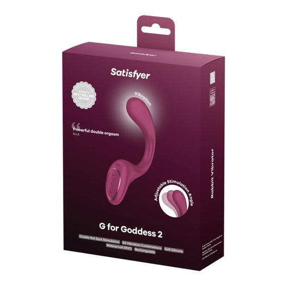 Вагінально-кліторальний вібратор Satisfyer G for Goddess 2 Wine Red, 2 мотори Sex Aura | Зображення 4