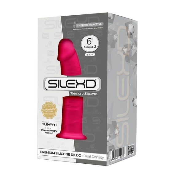 Фалоімітатор SilexD Robby Pink (MODEL 2 size 6in), двошаровий, силікон + Silexpan, діаметр 3,5см | Зображення 2