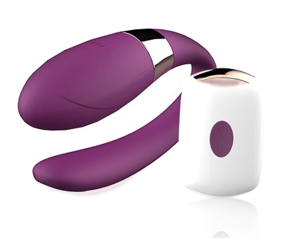 Вібромасажер для пар з пультом дистанційного керування - Boss Series V-Vibe Purple USB 7 Function, BS6200002 sexstyle | Зображення 1