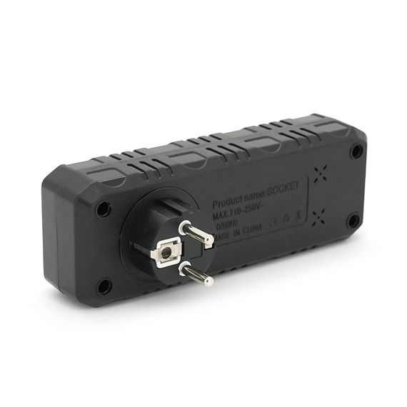Розетка трійник із заземленням F102-Black, 2 розетки+3USB(1А), 2500W, 10A | Зображення 3