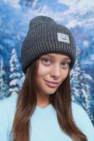 Шапка-колпак «Смайлик» (5080) темно-серый