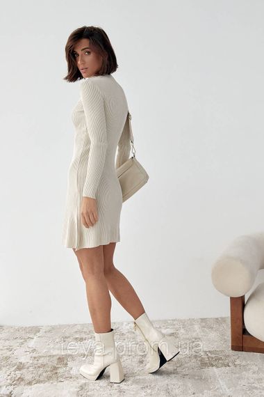 Базове плаття міні в рубчик колір бежевий розмір M FL_000808 | Зображення 1