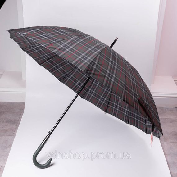 Класична парасолька-тростина напівавтомат з поліестеру 16 спиць діаметр 117 см Зелена HP-23-4GR | Зображення 5