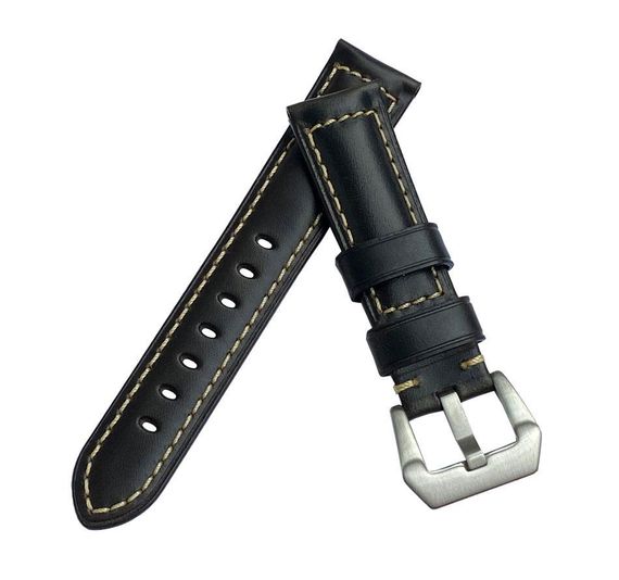 Шкіряний ремінець Primolux F001 Steel buckle для годинника Samsung Galaxy Watch 3 45mm (SM-R840) - Black