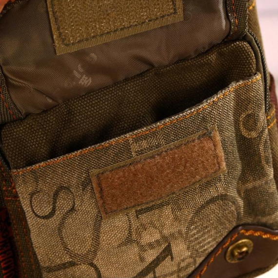Мужская сумка через плечо текстильная хаки. Сумка хаки | Зображення 4