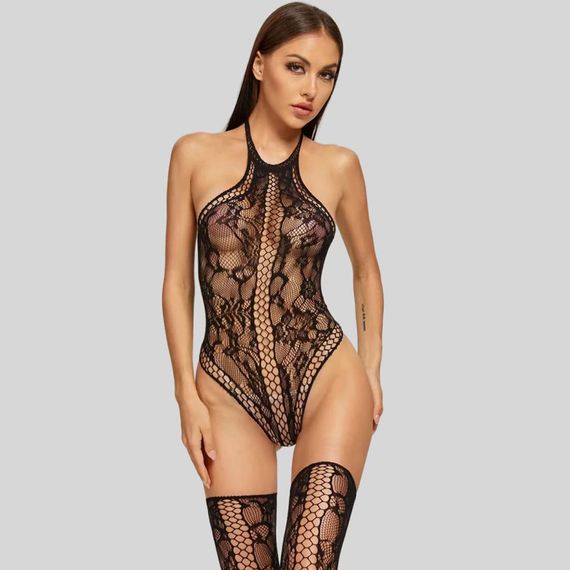 БодіСтокінг (Боді-Сітка і панчохи) Babydoll 48 Чорний 6042 | Зображення 7