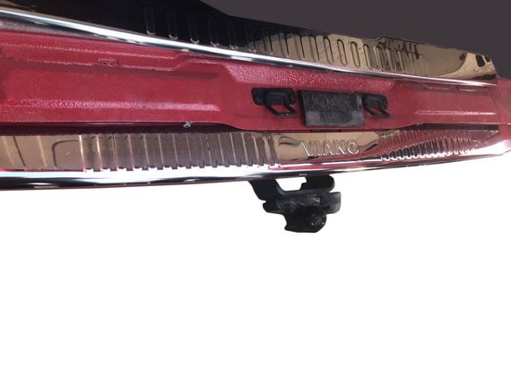 Накладка на задній бампер з загином (Omsa, нерж) Без напису, Глянцева для Mercedes Viano 2004-2015 рр.