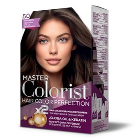 Краска для волос Master Colorist 5.0 Светло-коричневый Ливеста 2x50 мл+2x50 мл+10 мл
