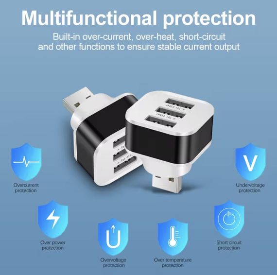 3-портовый USB-хаб 3.0 для ноутбука, ПК, авто | Зображення 9