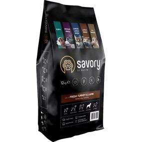 Сухой корм для собак Savory Medium Breed rich in Fresh Turkey and Lamb 12 кг (4820232630273)