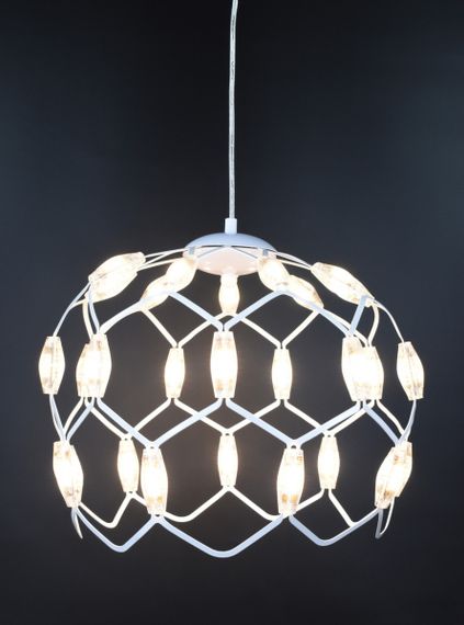 Люстра світлодіодна підвісна LED світильник для квартири на стелю лед 26281 Білий 42-200х40х40 см. | Зображення 4