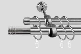 Карниз для штор металевий, дворядний 19 мм , Модуло Сталь