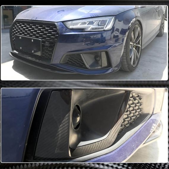 Накладки на противотуманные фары V3 (для S-Line SD 2015-2019, Карбон) для Ауди A4 B9 | Зображення 4