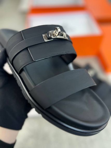 Сланці Hermes Jackson noir чоловічі чорні ob418 | Зображення 9